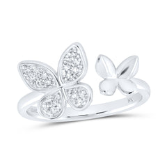 1/10 CTW-DIA NK BUTTERFLY CUFF RING