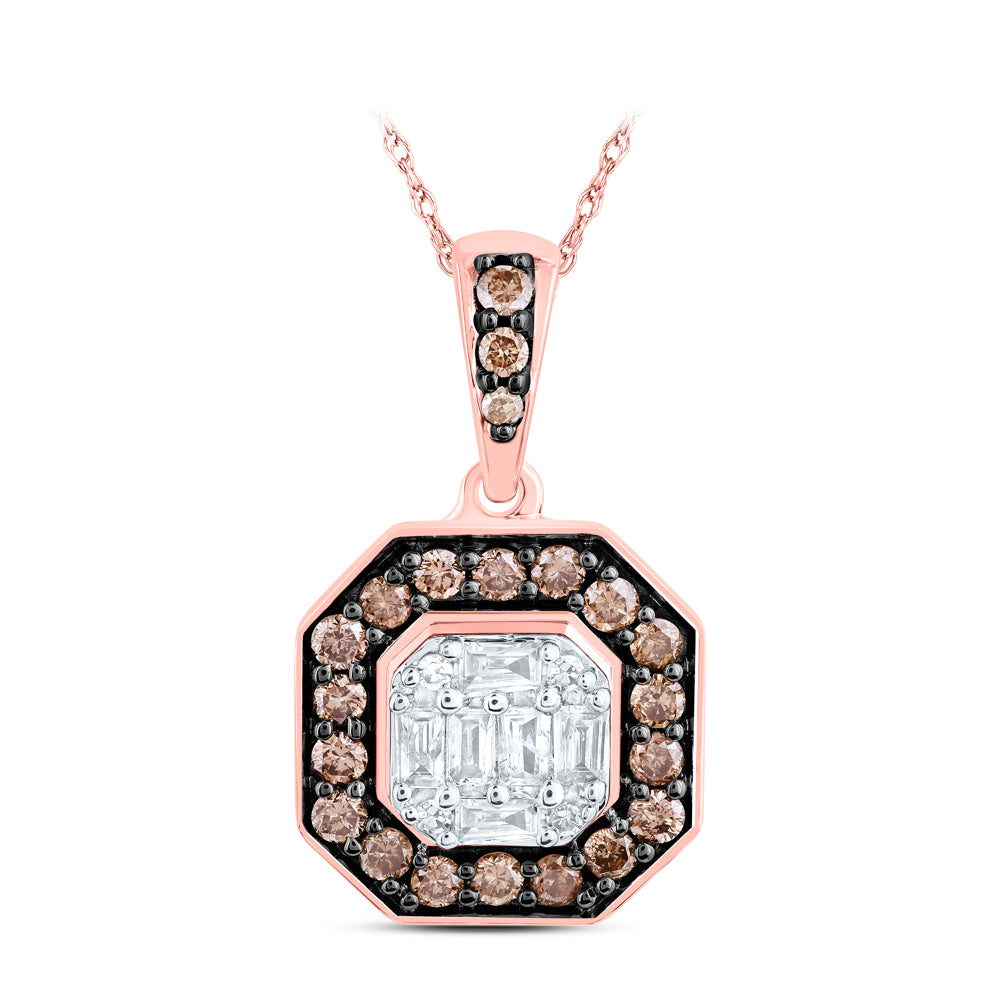 3/8CTW-DIA NKE COGNAC OCTAGON PENDANT