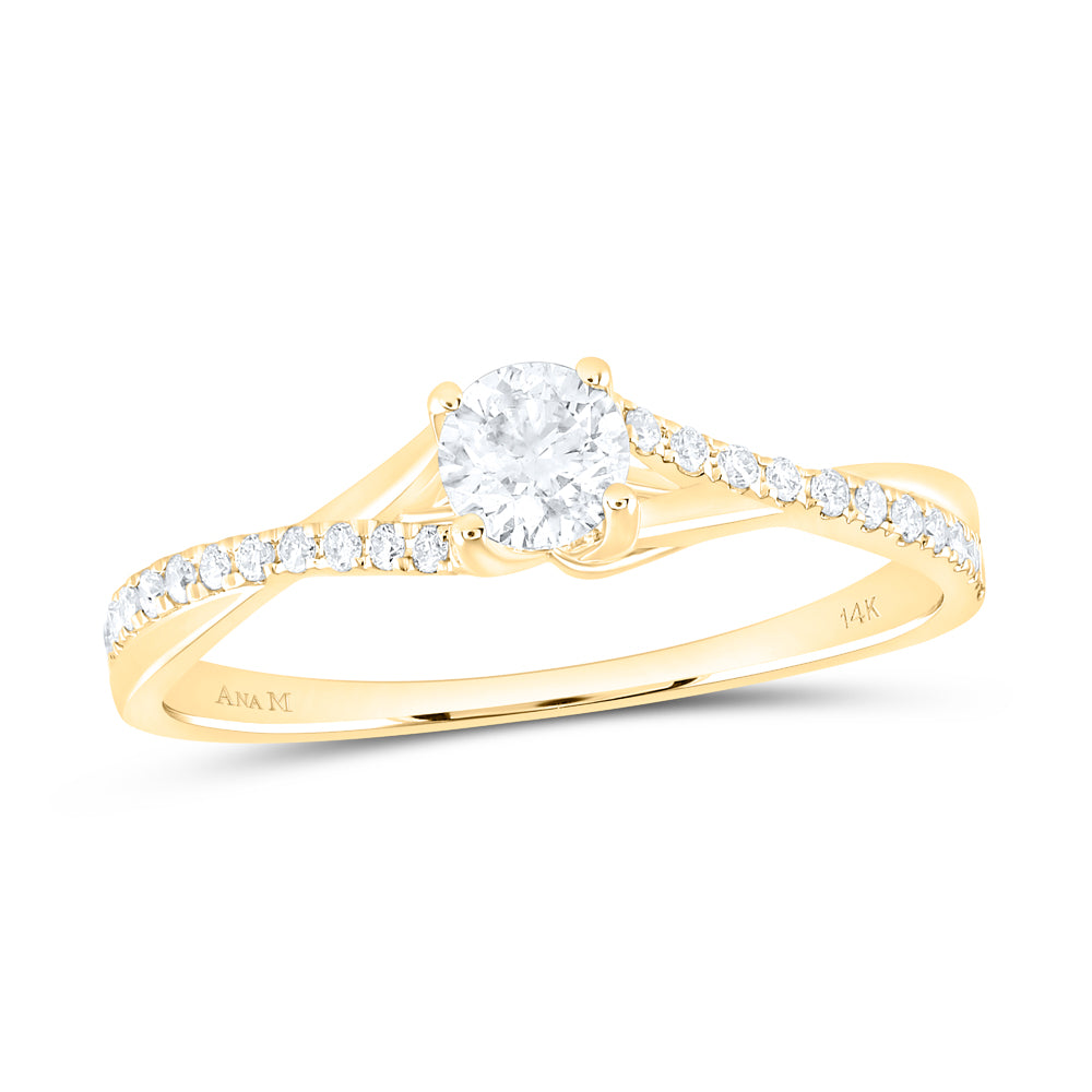 3/8CTW-DIA ANA M 1/3CT-CRD NO HALO  ENGAGEMENT RING CERT