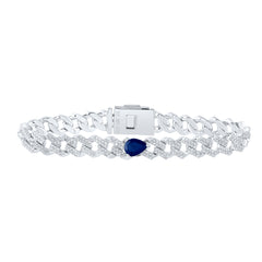 2 3/8CTW-DIA NK 8X6MM-SAPP BRACELET (7 INCH)