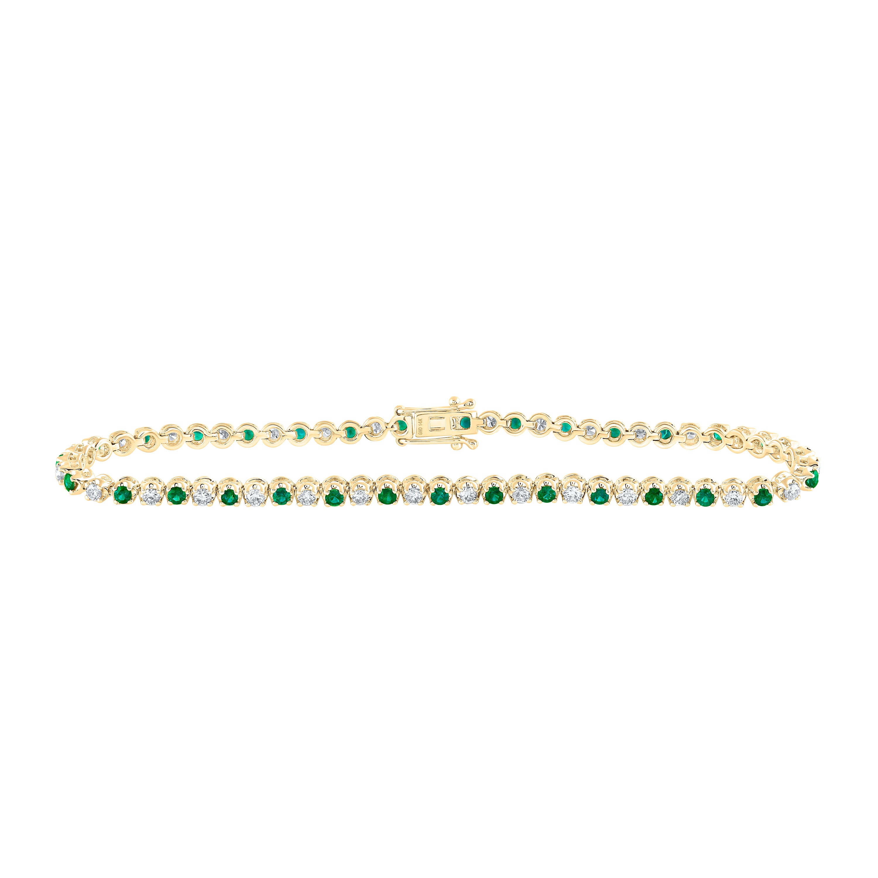 1CTW-DIA NKE 1 1/2CTW-EM NATURAL GEM TENNIS BRACELET (7 INCH)