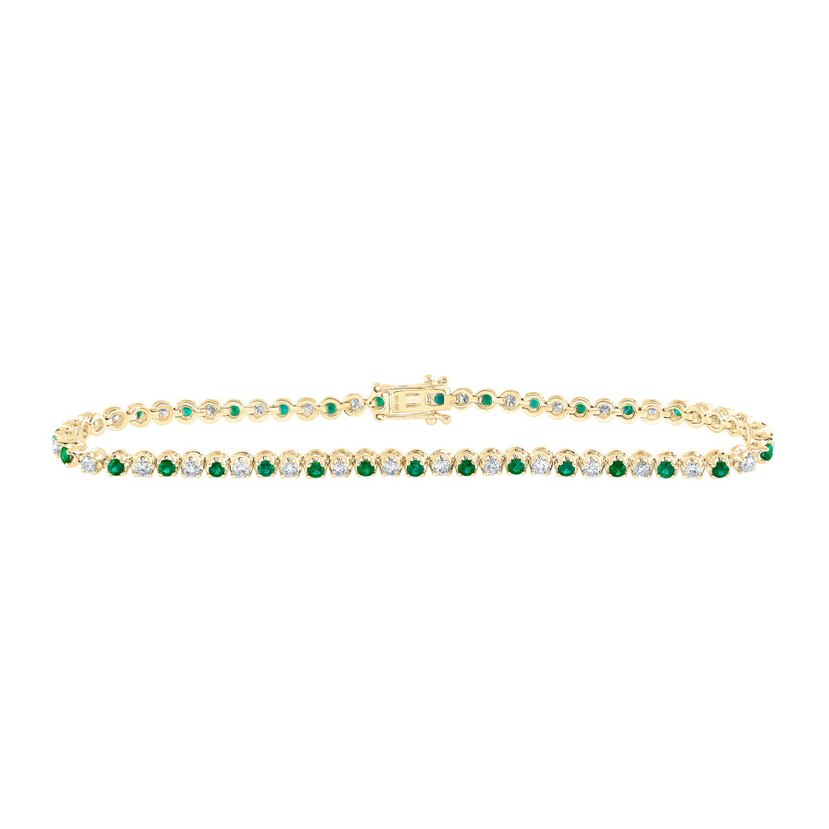 1CTW-DIA NKE 1 1/2CTW-EM NATURAL GEM TENNIS BRACELET (7 INCH)