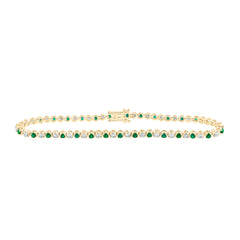 1CTW-DIA NKE 1 1/2CTW-EM NATURAL GEM TENNIS BRACELET (7 INCH)
