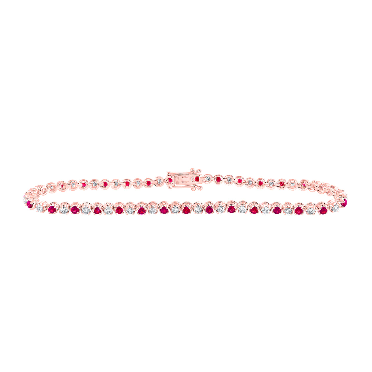 1CTW-DIA NKE 1 1/2CTW-RUBY NATURAL GEM TENNIS BRACELET (7 INCH)
