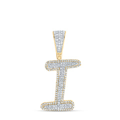 5/8CTW-DIA NK INITIAL "I" MENS PENDANT