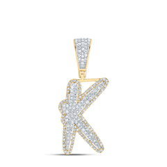 3/4CTW-DIA NK INITIAL "K" MENS PENDANT