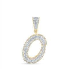3/4CTW-DIA NK INITIAL "O" MENS PENDANT