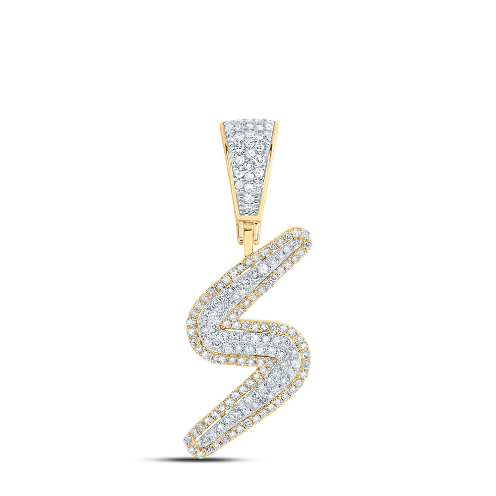 1/2CTW-DIA NK INITIAL "S" MENS PENDANT