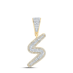 1/2CTW-DIA NK INITIAL "S" MENS PENDANT