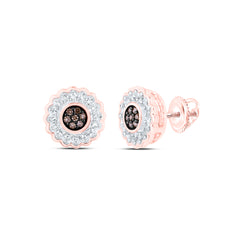 1/6CTW-DIA NK COGNAC ROUND EARRING