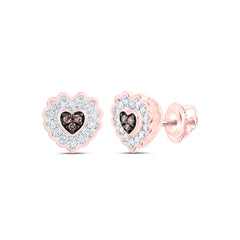 1/6CTW-DIA NK COGNAC HEART EARRING