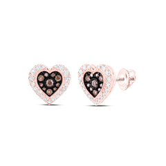 1/2CTW-DIA NK COGNAC HEART EARRING