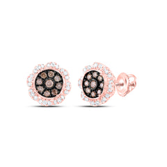 5/8CTW-DIA NK COGNAC ROUND EARRING