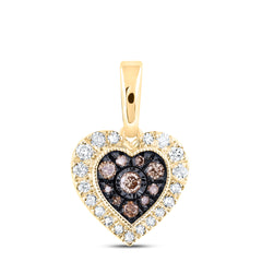 1/4CTW-DIA NK COGNAC HEART PENDANT