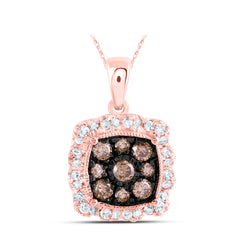 3/8CTW-DIA NK COGNAC PENDANT