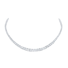 14K White Gold 11 1/2 CTW-Natural Diamond Necklace (16 Inch ) 36.7 Gram