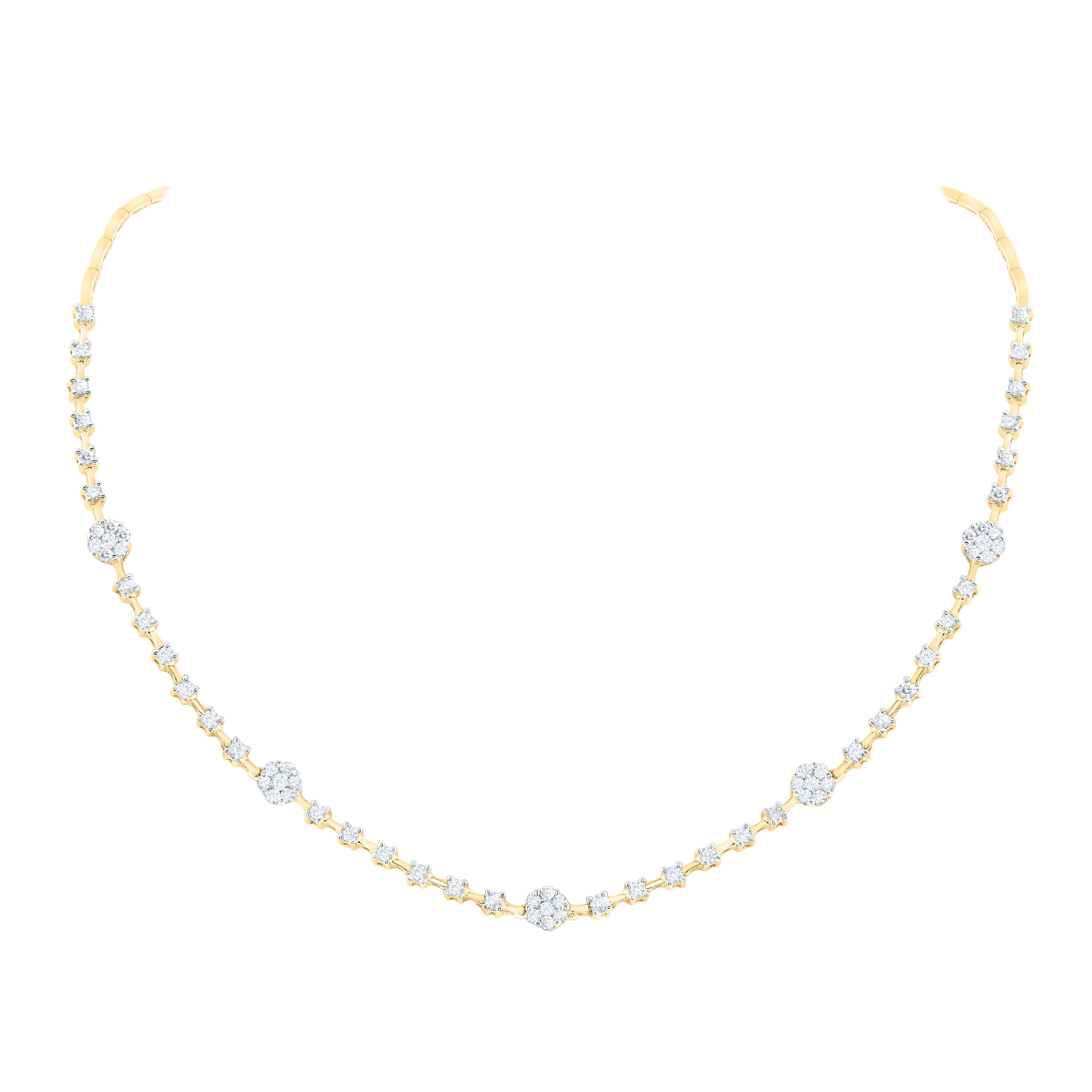 2 CTW-DIA NKE FLOWER NECKLACE (16 INCH)