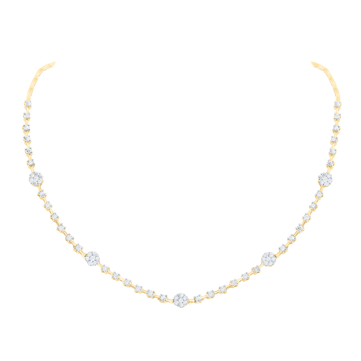 2 CTW-DIA NKE FLOWER NECKLACE (16 INCH)