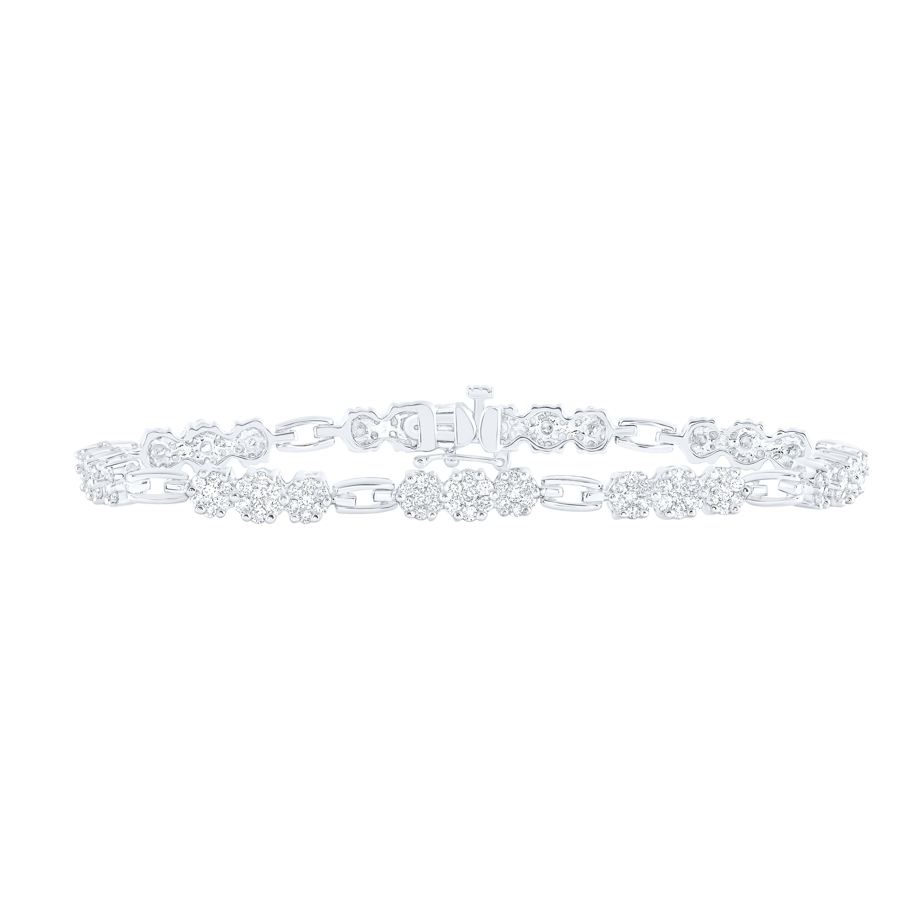 2 1/2CTW-DIA NKE FLOWER BRACELET (7 INCH)