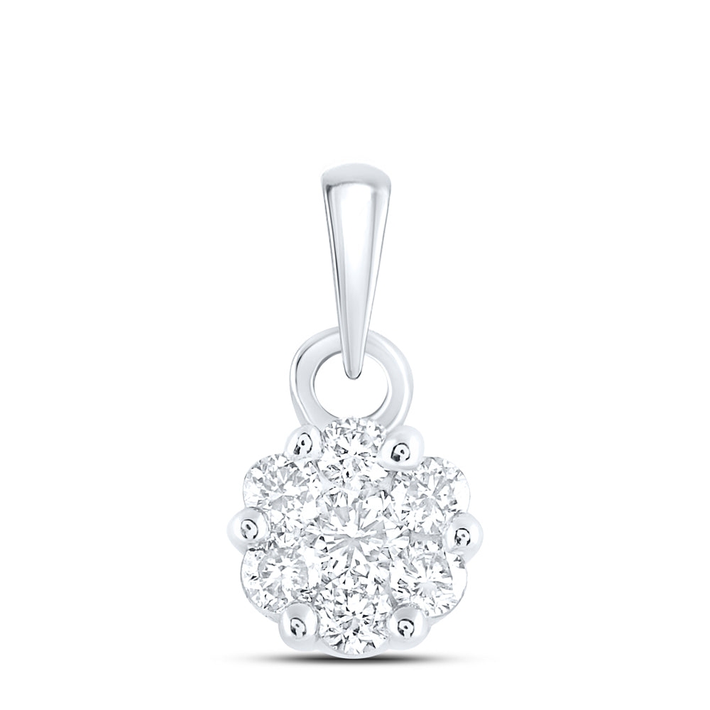 1/4CTW-DIA NK FLOWER FASHION PENDANT