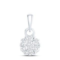 1/4CTW-DIA NK FLOWER FASHION PENDANT