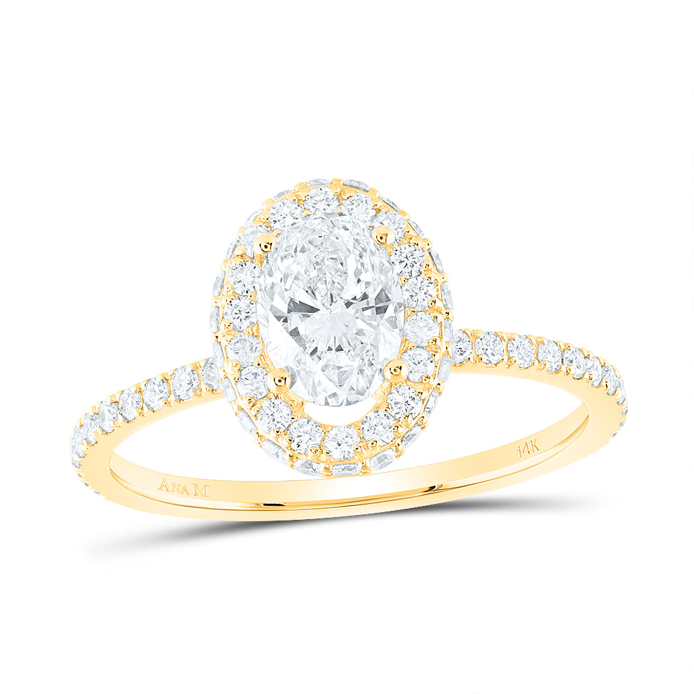 1 1/3CTW-DIA ANA M 3/4CT-COV SINGLE HALO ENGAGEMENT RING