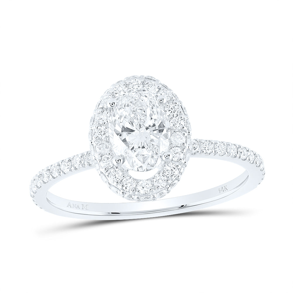 1 1/3CTW-DIA ANA M 3/4CT-COV SINGLE HALO ENGAGEMENT RING
