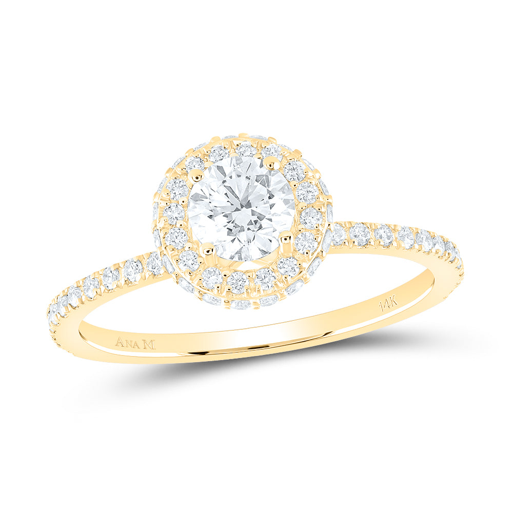 7/8CTW-DIA ANA M 1/2CT-CRD ENGAGEMENT SINGLE HALO RING