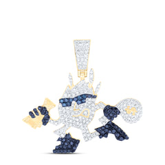 1 3/8 CTW DIA NK MIX COLOR DIAMOND MEN'S CHARM