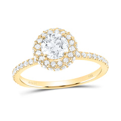 1CTW-DIA ANA M 3/4CT-CRD ENGAGEMENT SINGLE HALO RING