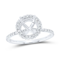 1/2CTW-DIA ANA M 1 1/2CT-CRD SEMI-MOUNT SINGLE HALO ENGAGEMENT RING
