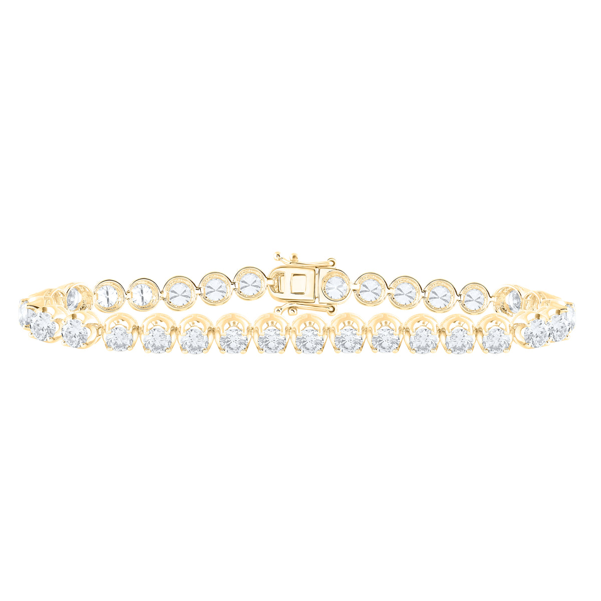 14K Yellow Gold 7 7/8 CTW-Natural Diamond Fashion Tennis Bracelet-7 Inch 12.61 Gram