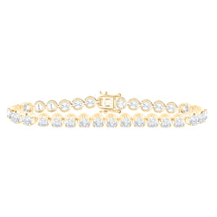 14K Yellow Gold 7 7/8 CTW-Natural Diamond Fashion Tennis Bracelet-7 Inch 12.61 Gram