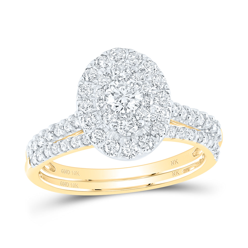 1CTW-DIA NK 1/5CT-CRD BRIDAL SET DOUBLE HALO