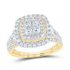 10K Yellow Gold 1 CTW-Natural Diamond Fashion Bridal Set 4.67 Gram