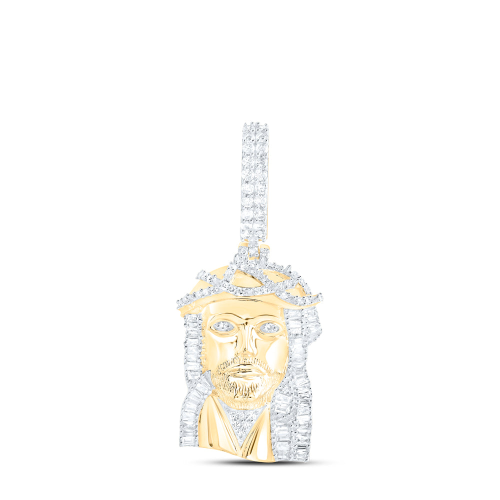 3/4CTW-DIA NK JESUS MEN'S CHARM