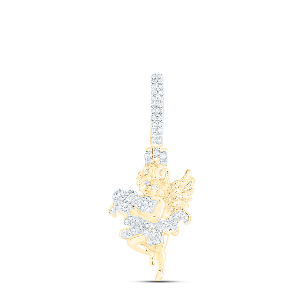 1/4CTW DIA NK ANGEL MENS CHARM