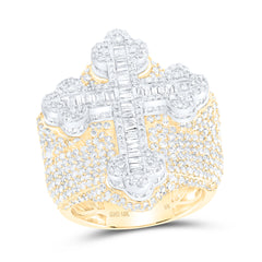 5 CTW-DIA NK MEN'S CROSS RING