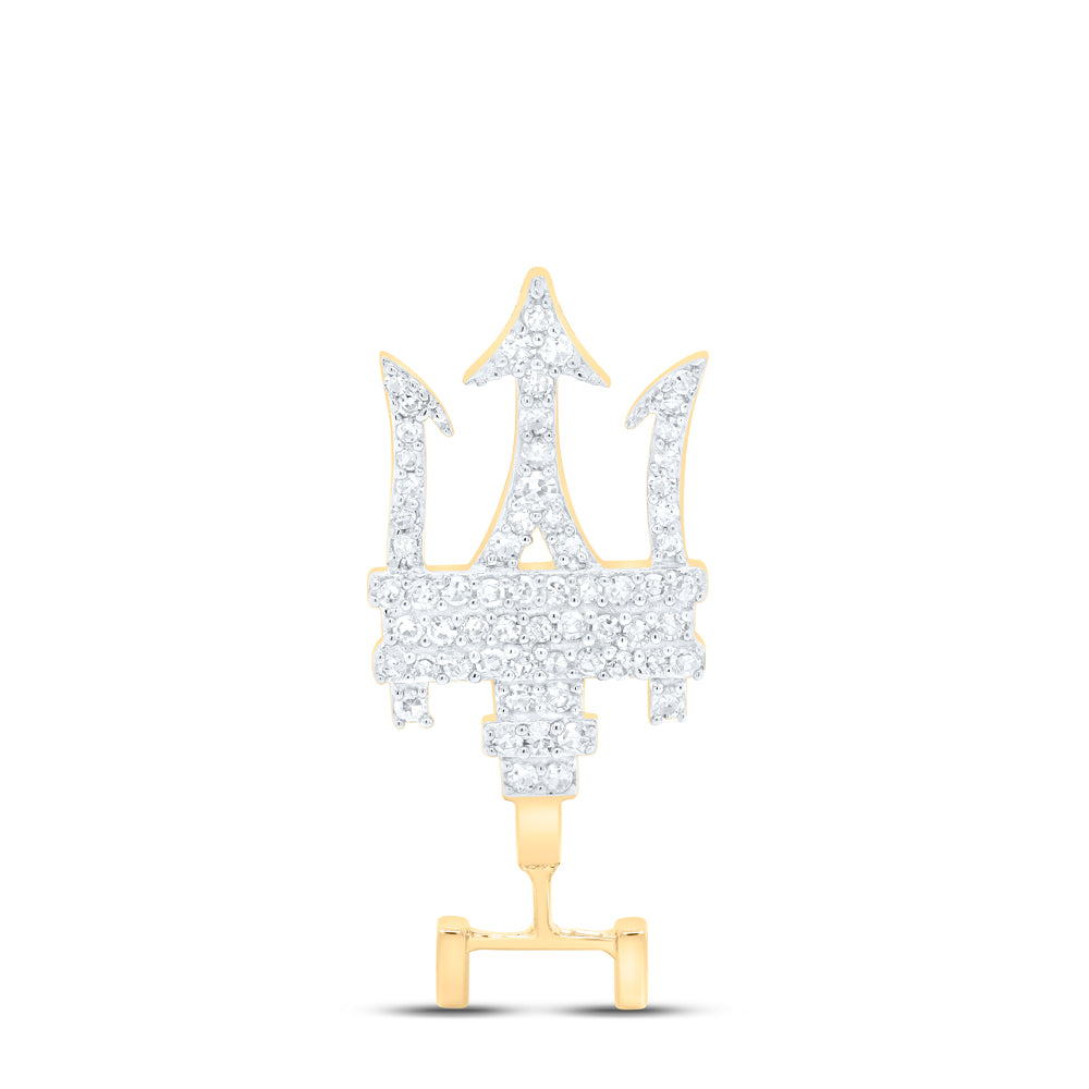 10K Yellow Gold 1/5 CTW-Natural Diamond Bail 2.3 Gram