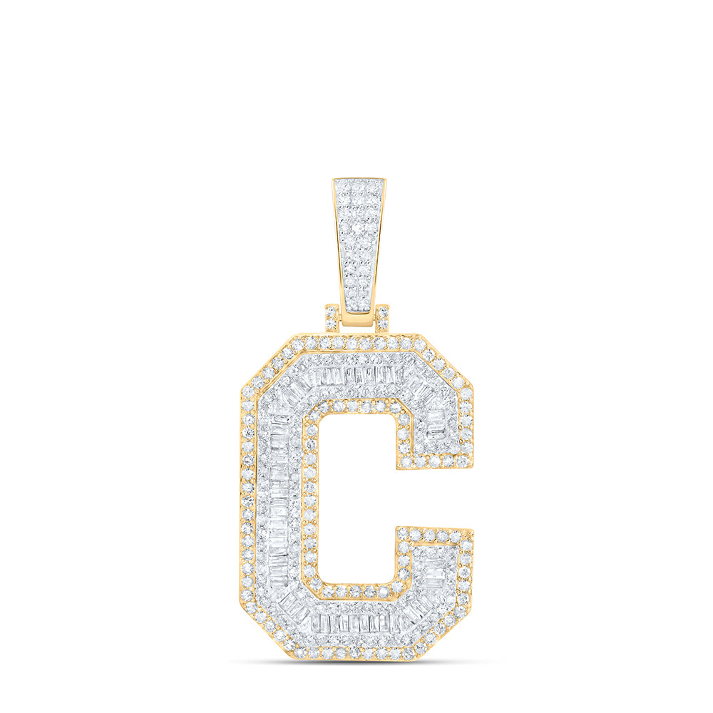 1 7/8CTW-DIA P1 INITIAL "C" MENS PENDANT