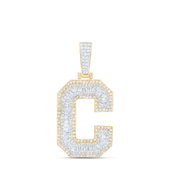 1 7/8CTW-DIA P1 INITIAL "C" MENS PENDANT
