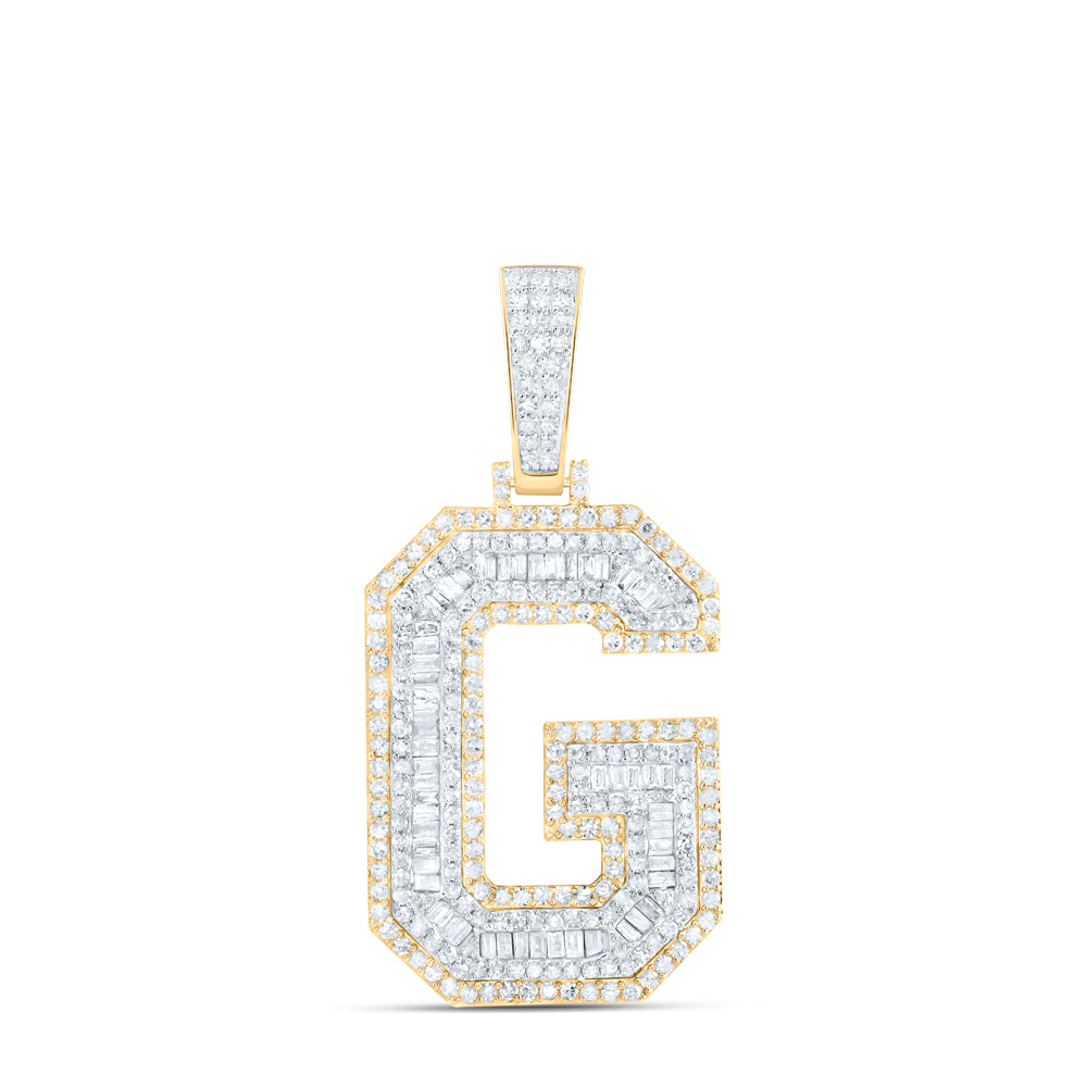 2CTW-DIA P1 INITIAL "G" MENS PENDANT