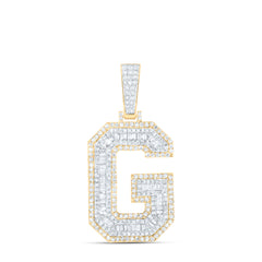 2CTW-DIA P1 INITIAL "G" MENS PENDANT