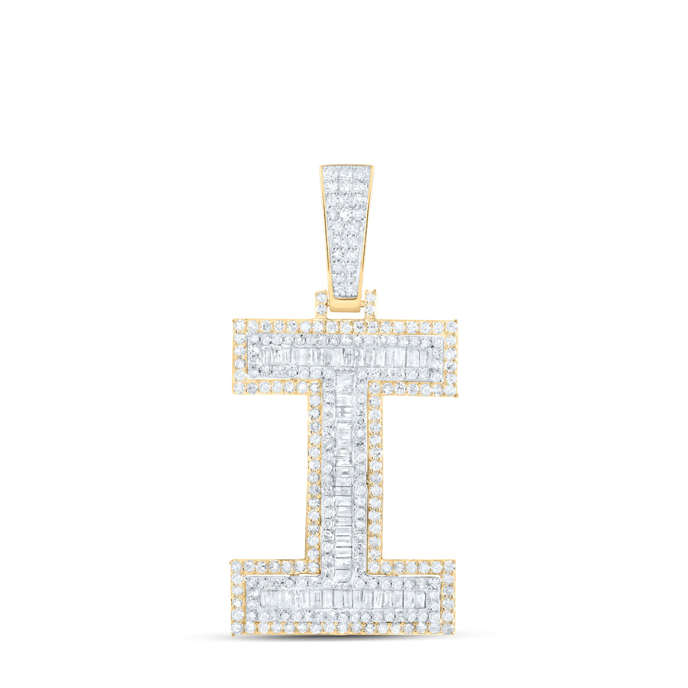 1 7/8CTW-DIA P1 INITIAL "I" MENS PENDANT