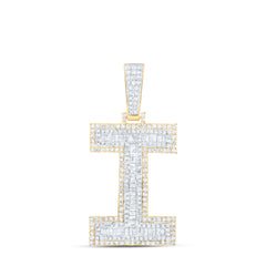 1 7/8CTW-DIA P1 INITIAL "I" MENS PENDANT