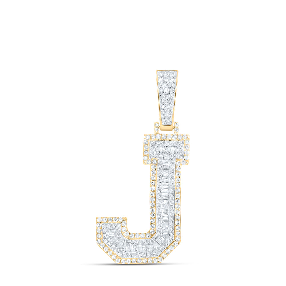 1 1/2CTW-DIA P1 INITIAL "J" MENS PENDANT