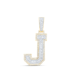 1 1/2CTW-DIA P1 INITIAL "J" MENS PENDANT