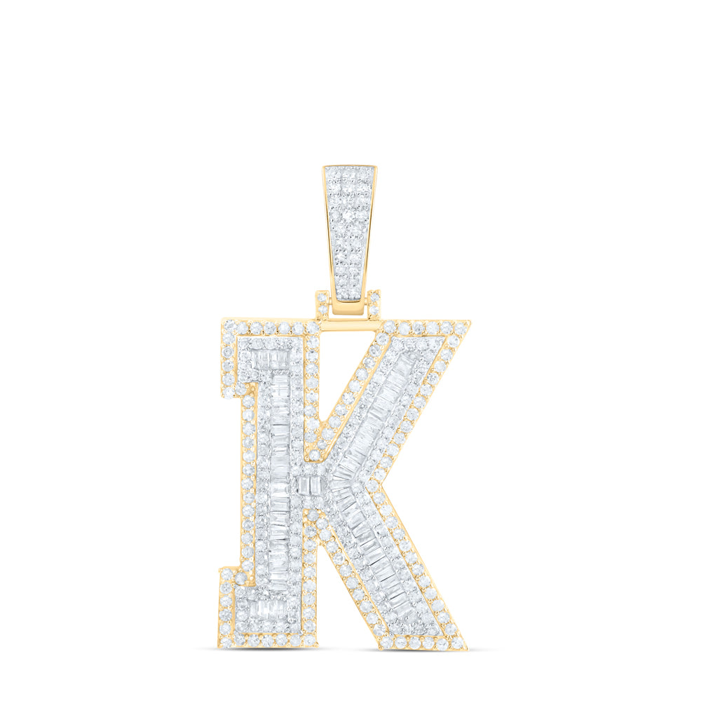 2CTW-DIA P1 INITIAL "K" MENS PENDANT