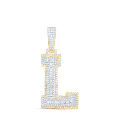 1 1/2CTW-DIA P1 INITIAL "L" MENS PENDANT