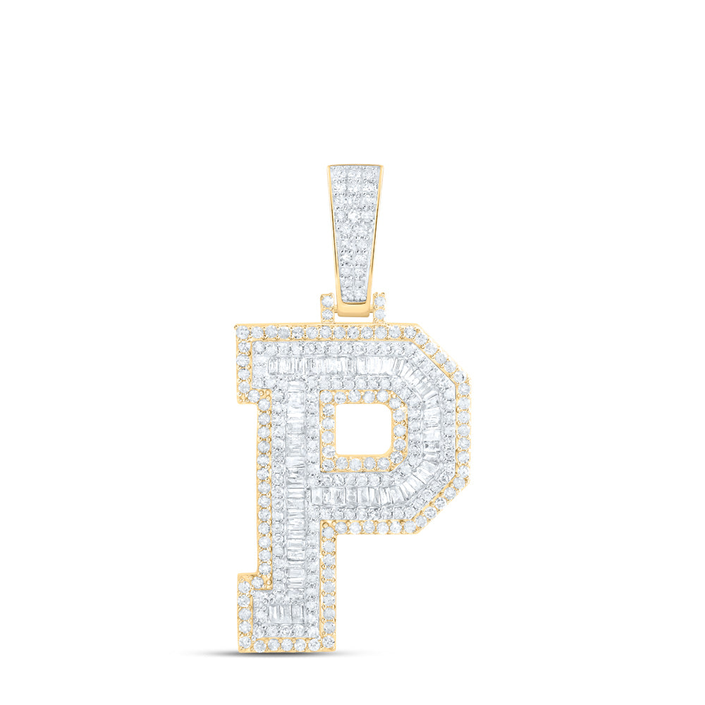 1 7/8CTW-DIA P1 INITIAL "P" MENS PENDANT